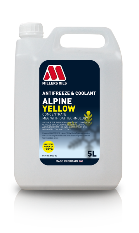 Nemrznúca zmes a chladiaca kvapalina ANTIFREEZE & COOLANT ALPINE YELLOW (5L)